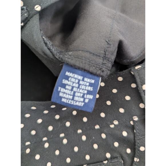 Chaps Womens Pants Size 16 Black White Polka Dot Stretch Office Preppy Corpcore - Picture 5 of 8